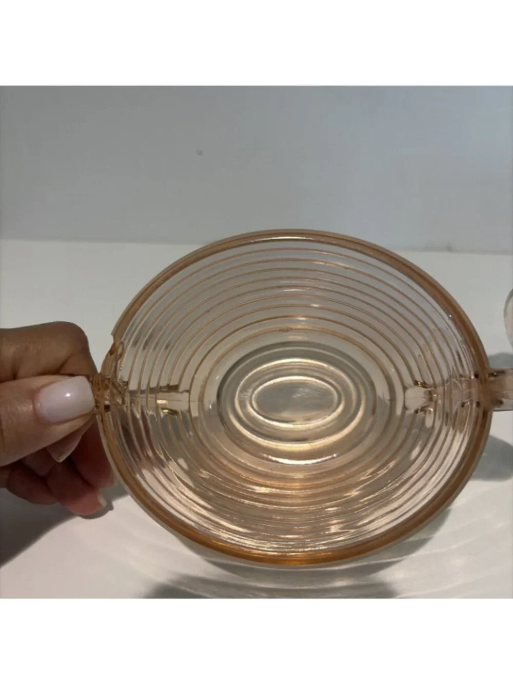 2 VTG Anchor Hocking Manhattan Double Handle Bowls Pink Depression Glass 1930s